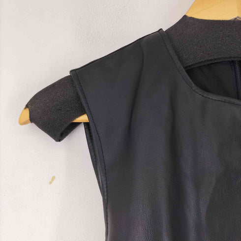 ザラ ZARA フェイクレザーノースリーブワンピース レディース import:S